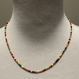 Yellow red and green Multicolor Beaded Necklace